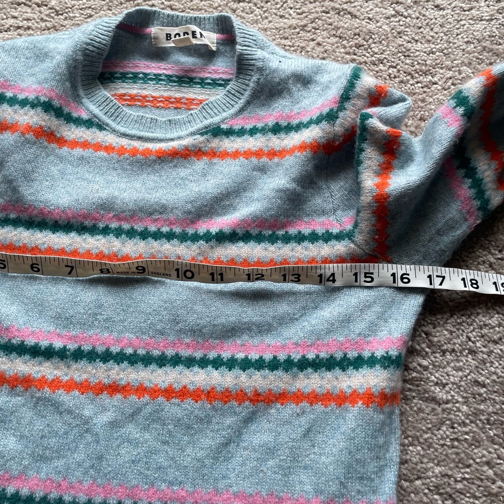 Boden edie fair island sweater blue diamond women’s wool blend size small - Picture 5 of 7